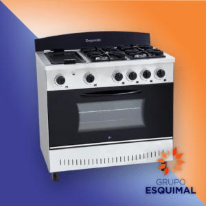 Cocina Semi Industrial  Puerta Visor 4 hornallas y plancha